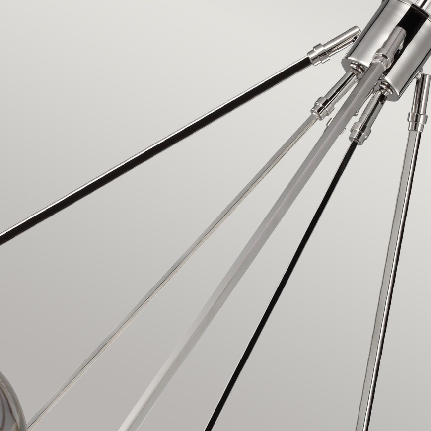 Quintiesse - HARPER Rod Chandelier 7xE14/60W/230V, Ø 81.3 cm, Polished Chrome / Smoked Glass