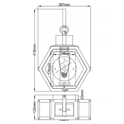 Quintiesse - HEATH M Outdoor Wall Light 1xE27/60W/230V IP44 Black