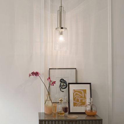 Quintiesse - KIMROSE Rod Pendant 1xE27/60W/230V Ø 17,8 cm Polished Chrome