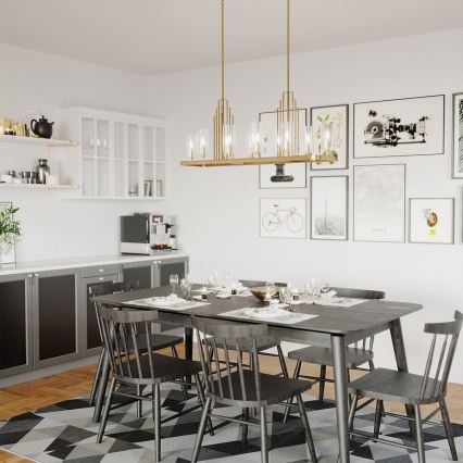 Quintiesse - KIMROSE Rod Chandelier 10xE14/40W/230V, Gold