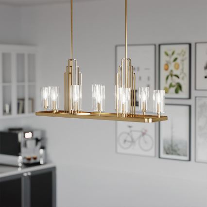 Quintiesse - KIMROSE Rod Chandelier 10xE14/40W/230V, Gold