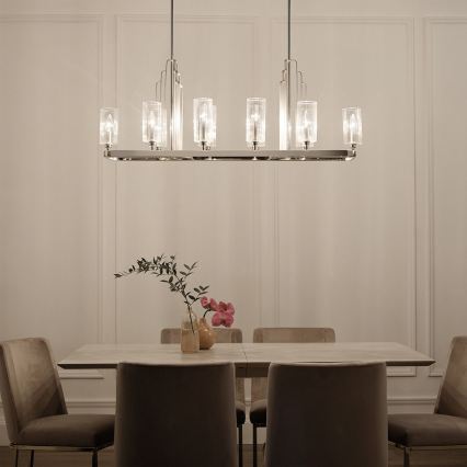 Quintiesse - KIMROSE Rod Chandelier 10x E14/40W/230V, Matte Chrome