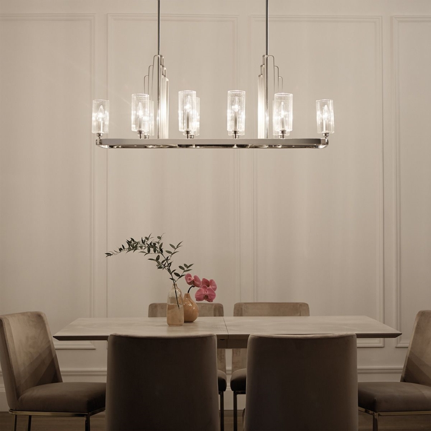 Quintiesse - KIMROSE Rod Chandelier 10x E14/40W/230V, Matte Chrome