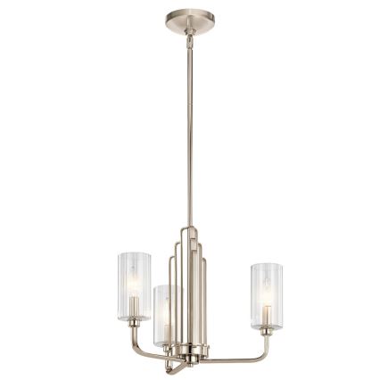 Quintiesse - Rod-mounted pendant light KIMROSE 3xE14/40W/230V Ø 45.9 cm Polished chrome