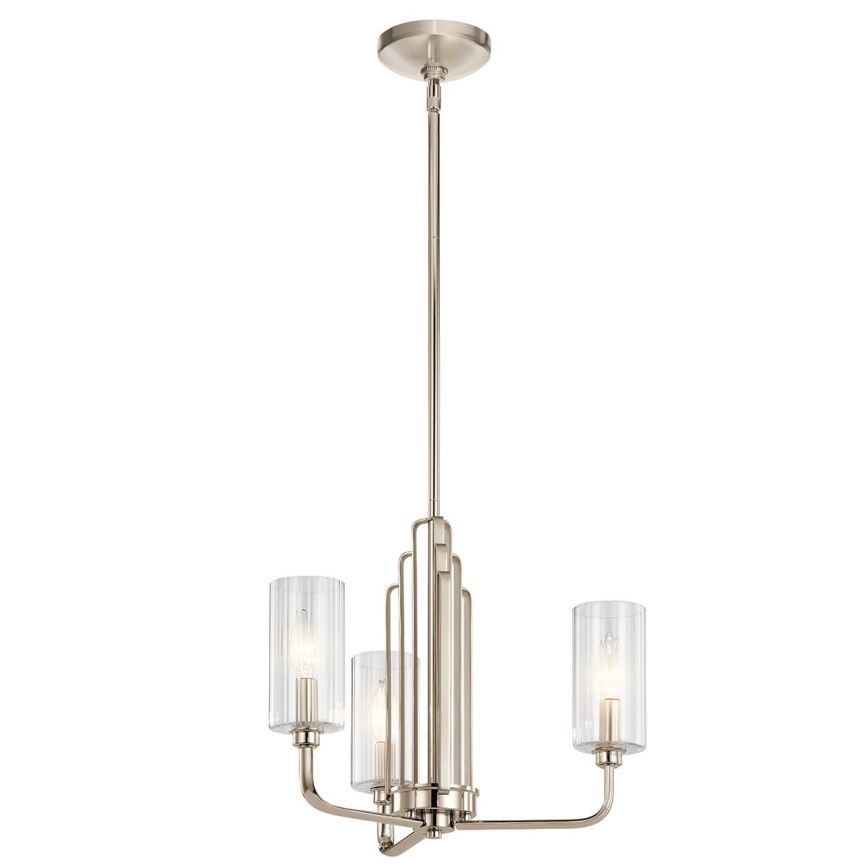 Quintiesse - Rod-mounted pendant light KIMROSE 3xE14/40W/230V Ø 45.9 cm Polished chrome