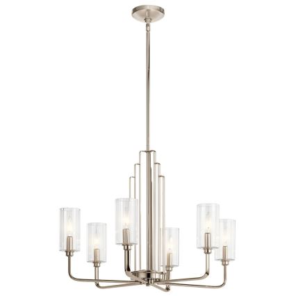 Quintiesse - KIMROSE rod chandelier 6xE14/40W/230V Ø 68.6 cm polished chrome