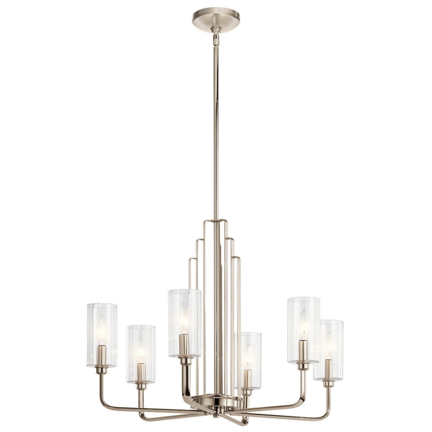 Quintiesse - KIMROSE rod chandelier 6xE14/40W/230V Ø 68.6 cm polished chrome