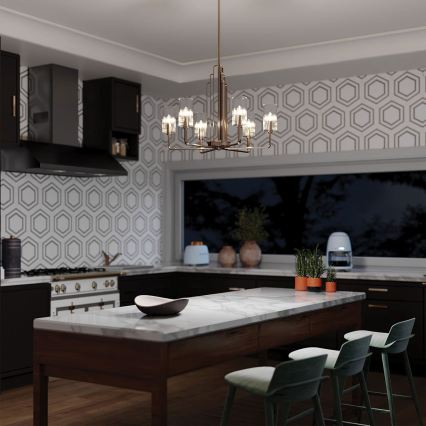 Quintiesse - KIMROSE rod chandelier 6xE14/40W/230V Ø 68.6 cm polished chrome