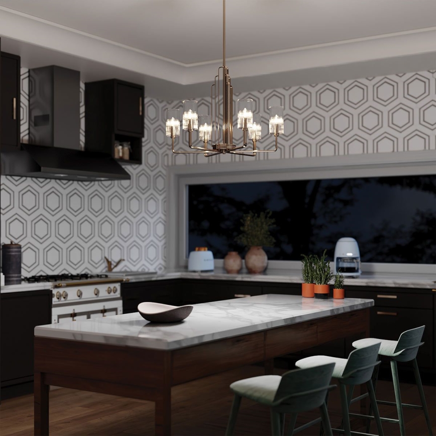 Quintiesse - KIMROSE rod chandelier 6xE14/40W/230V Ø 68.6 cm polished chrome