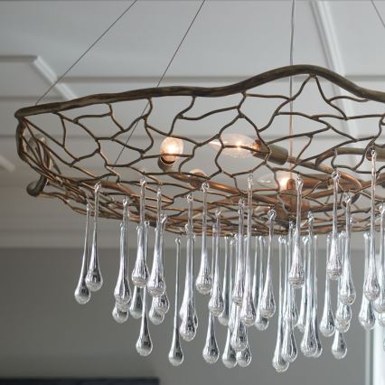 Quintiesse - LAGUNA cable-suspended chandelier 6xE14/40W/230V Ø 91.4 cm gold