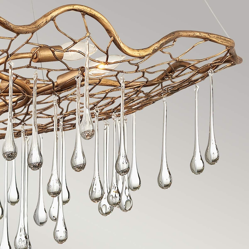 Quintiesse - LAGUNA cable-suspended chandelier 6xE14/40W/230V Ø 91.4 cm gold