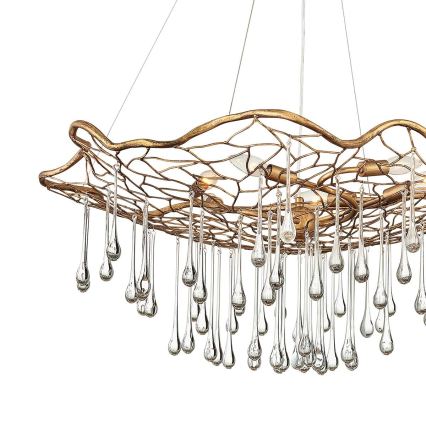Quintiesse - LAGUNA cable-suspended chandelier 6xE14/40W/230V Ø 91.4 cm gold