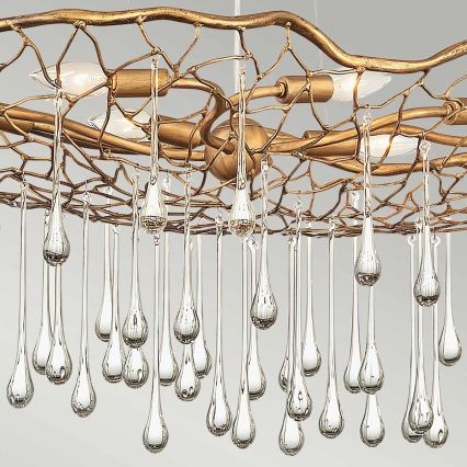 Quintiesse - Cable-suspended chandelier LAGUNA 8xE14/40W/230V Ø 106.7 cm Gold