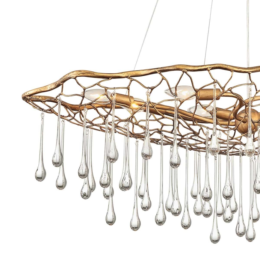 Quintiesse - Cable-suspended chandelier LAGUNA 8xE14/40W/230V Ø 106.7 cm Gold