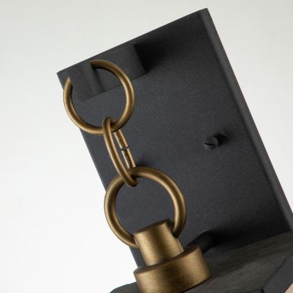 Quintiesse - Outdoor wall lamp LAHDEN M 1xE27/60W/230V IP44 black/gold