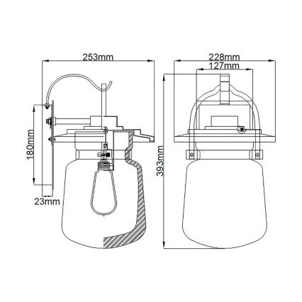Quintiesse - Outdoor wall light LASALLE M 1xE27/60W/230V IP44 bronze