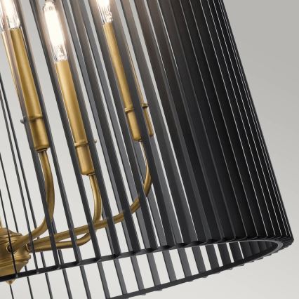 Quintiesse - LINARA Rod Chandelier 6xE14/60W/230V Ø 66 cm black/gold