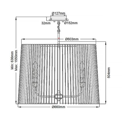 Quintiesse - LINARA Rod Chandelier 6xE14/60W/230V Ø 66 cm black/gold