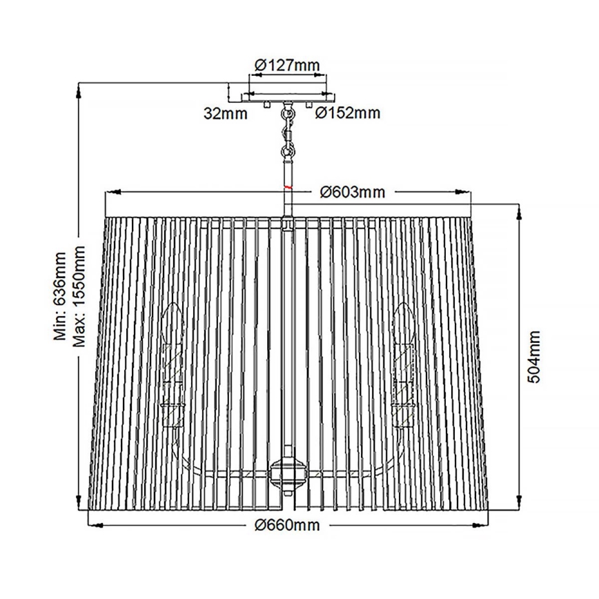 Quintiesse - LINARA Rod Chandelier 6xE14/60W/230V Ø 66 cm black/gold