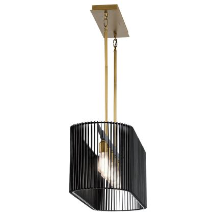 Quintiesse - LINARA 5-Light Rod Chandelier, E27/60W/230V, Black/Gold