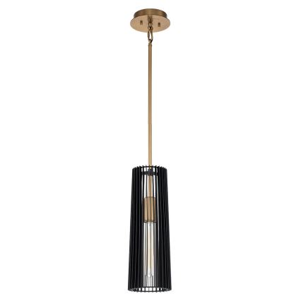 Quintiesse - LINARA Rod Pendant 1xE27/60W/230V Ø 15.2 cm Black/Gold