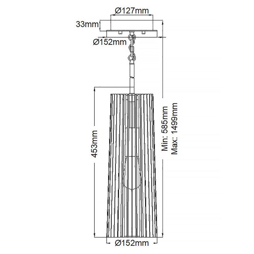 Quintiesse - LINARA Rod Pendant 1xE27/60W/230V Ø 15.2 cm Black/Gold