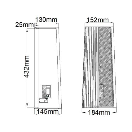 Quintiesse - LINARA Wall Lamp 1xE27/60W/230V Black/Gold