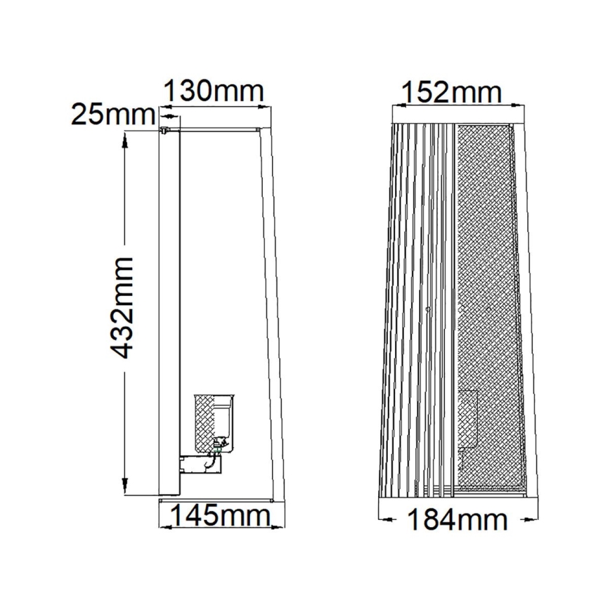 Quintiesse - LINARA Wall Lamp 1xE27/60W/230V Black/Gold