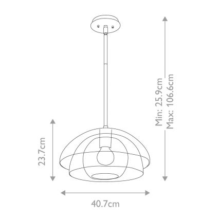 Quintiesse - LOTUS Rod Chandelier 1xE27/60W/230V dia. 40.7 cm Gold