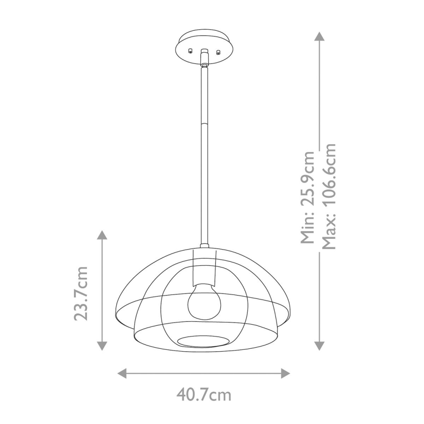 Quintiesse - LOTUS Rod Chandelier 1xE27/60W/230V dia. 40.7 cm Gold