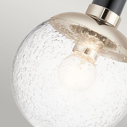 Quintiesse - Rod-mounted pendant light MARILYN 1xE27/60W/230V Ø 19.5 cm glossy chrome/black