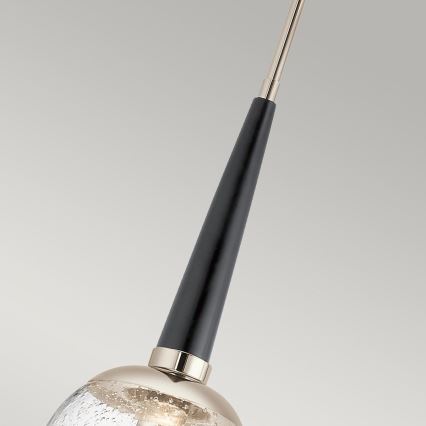 Quintiesse - Rod-mounted pendant light MARILYN 1xE27/60W/230V Ø 19.5 cm glossy chrome/black