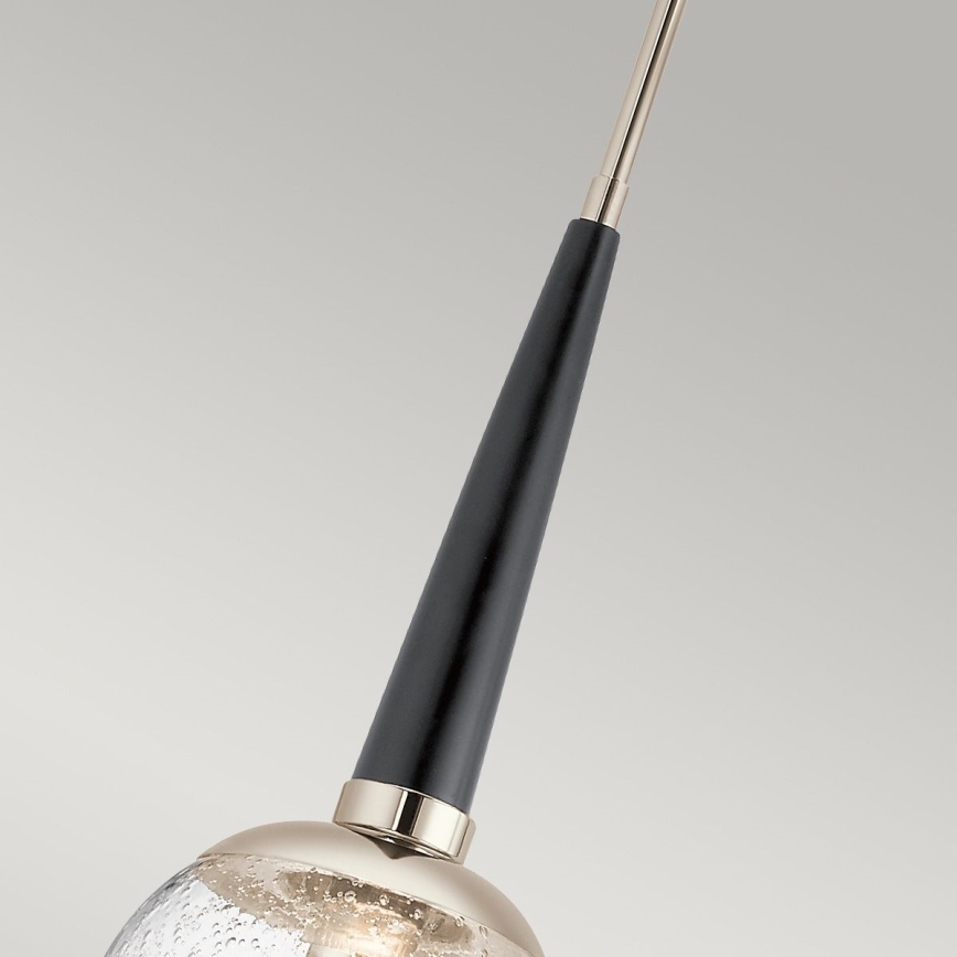 Quintiesse - Rod-mounted pendant light MARILYN 1xE27/60W/230V Ø 19.5 cm glossy chrome/black