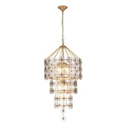 Quintiesse - MERIDIAN Chain-Hung Chandelier 9xE14/40W/230V pr. 57,2 cm Gold