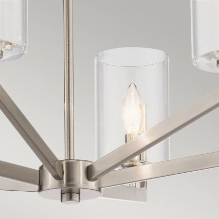 Quintiesse - NYE Rod Chandelier 6xE14/40W/230V Ø 71.1 cm Matte Chrome