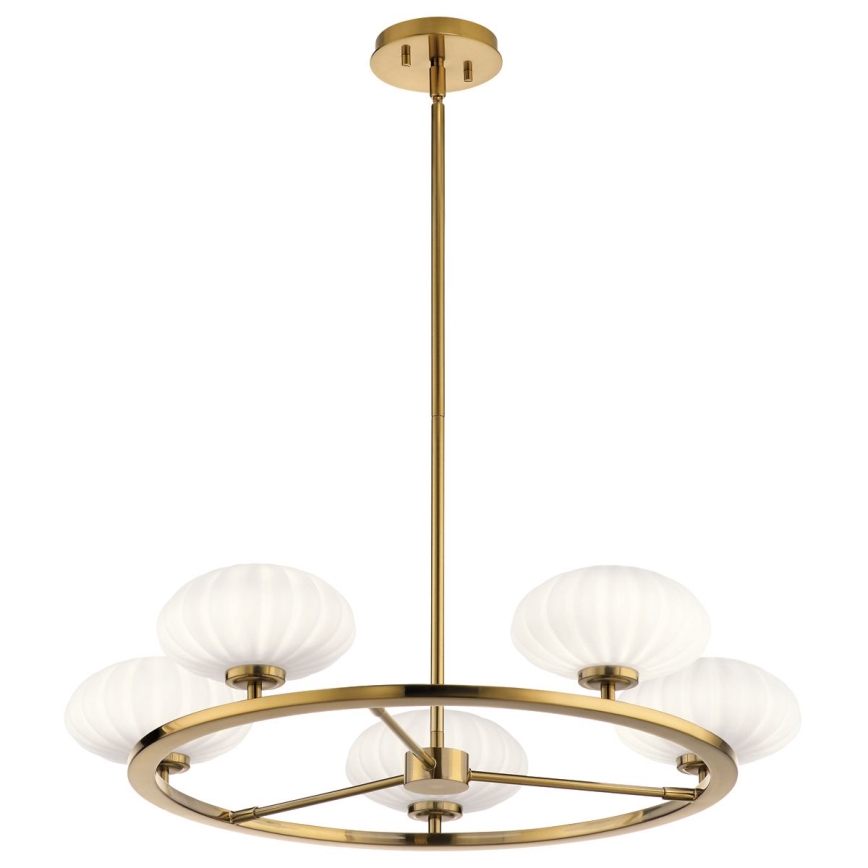 Quintiesse - Rod-mounted LED bathroom chandelier PIM 5xG9/3W/230V Ø 71.1 cm IP44 gold