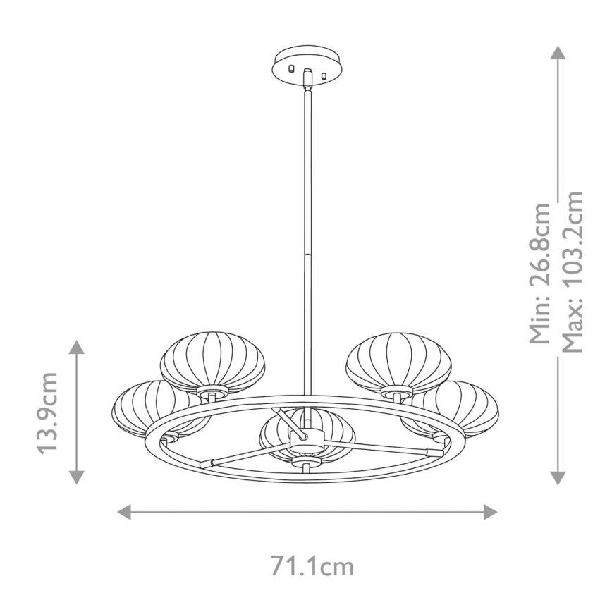 Quintiesse - LED Bathroom Pendant on Rod PIM 5xG9/3W/230V Ø 71.1 cm IP44 Polished Chrome