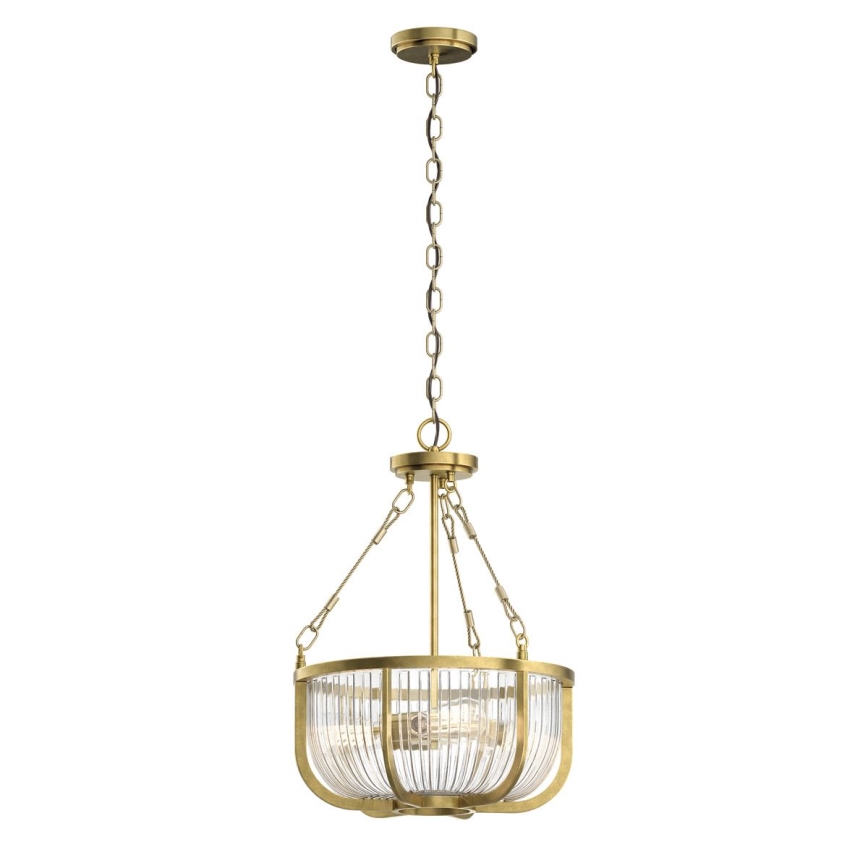 Quintiesse - Chain-hung Chandelier ROUX 3xE27/60W/230V Ø 40.6 cm, Gold