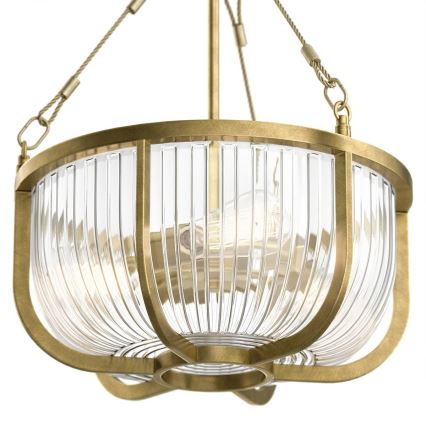 Quintiesse - Chain-hung Chandelier ROUX 3xE27/60W/230V Ø 40.6 cm, Gold