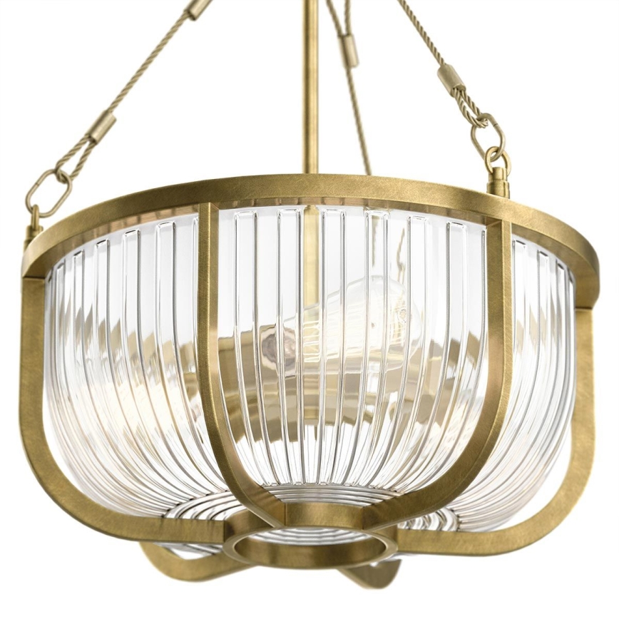 Quintiesse - Chain-hung Chandelier ROUX 3xE27/60W/230V Ø 40.6 cm, Gold
