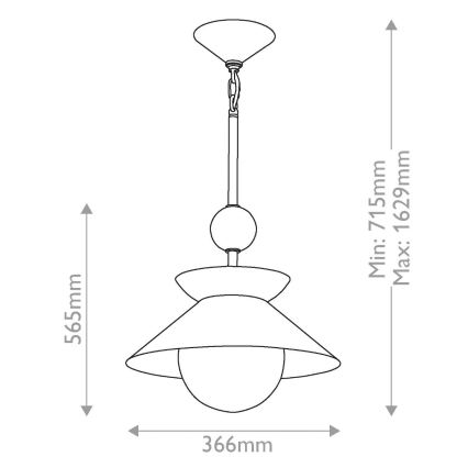Quintiesse - Rod pendant light SAUCER M 1xE27/40W/230V Ø 36.6 cm gold