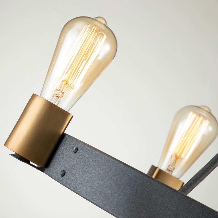 Quintiesse - SILAS rod-mounted chandelier 4xE27/60W/230V dia. 54,9 cm black/gold