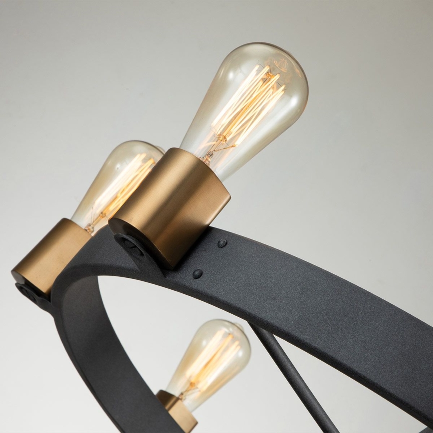 Quintiesse - SILAS Rod Chandelier 8xE27/60W/230V Ø 82.9 cm black/gold