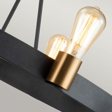 Quintiesse - SILAS Rod Chandelier 8xE27/60W/230V Ø 82.9 cm black/gold