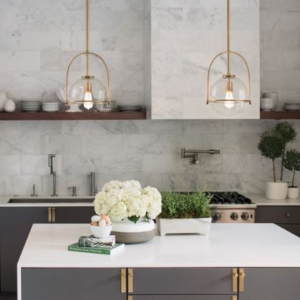 Quintiesse - SOMERSET rod pendant light 1xE27/60W/230V Ø 28.9 cm, bronze finish