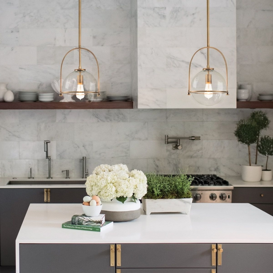 Quintiesse - SOMERSET rod pendant light 1xE27/60W/230V Ø 28.9 cm, bronze finish