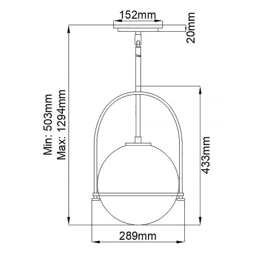 Quintiesse - SOMERSET rod pendant light 1xE27/60W/230V Ø 28.9 cm, bronze
