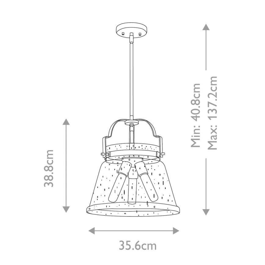 Quintiesse - WIMBERLEY Rod Chandelier 3xE27/60W/230V Ø 35.6 cm Gold