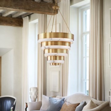 Quintiesse - Rod-mounted chandelier ECHELON 8xE14/40W/230V gold