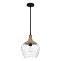Quoizel - Chandelier on a pole ROYER 1xE27/60W/230V d. 30,2 cm clear/black/beige